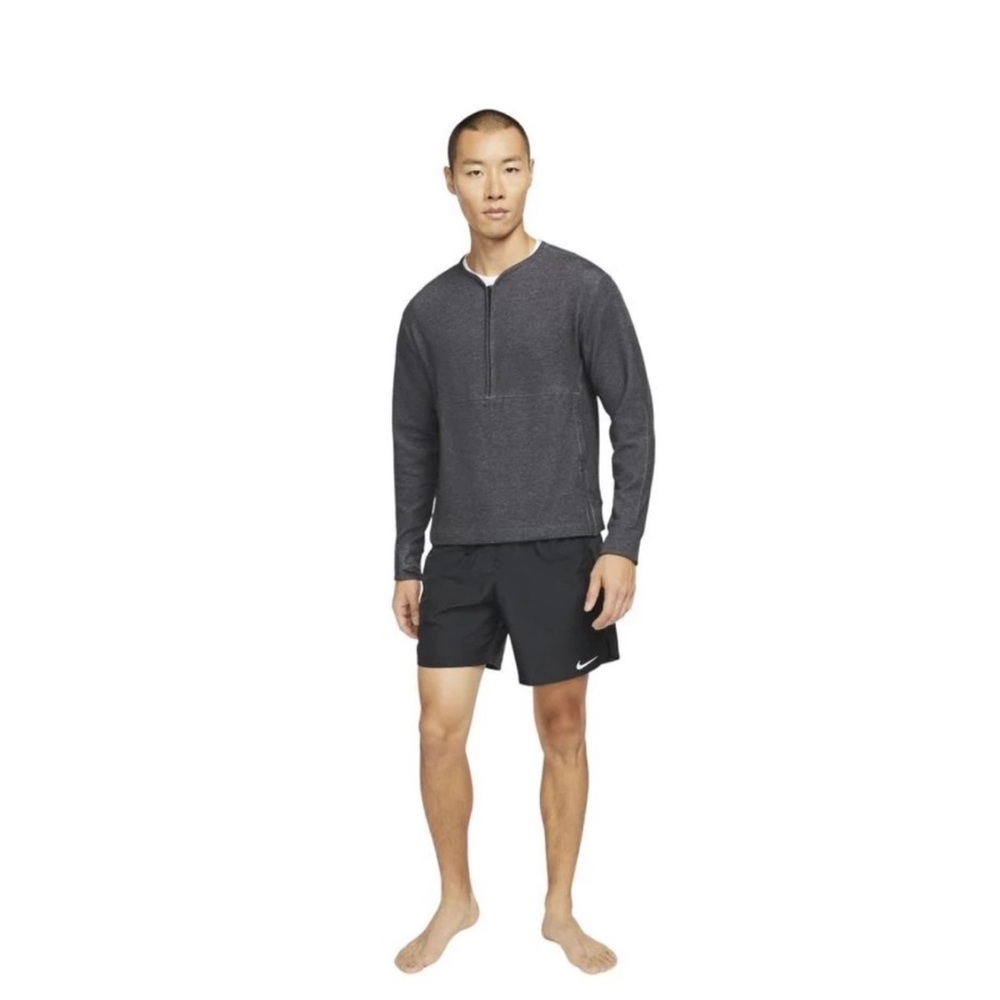 Nike Yoga Dri-FIT Men's 1/2 Zip Training Crew DD2186-010 Dark Grey Men's Medium
